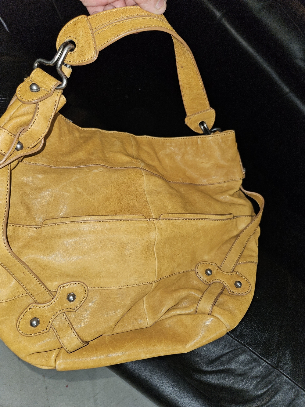 Marc New York Mustard Yellow Leather Shoulder Bag
